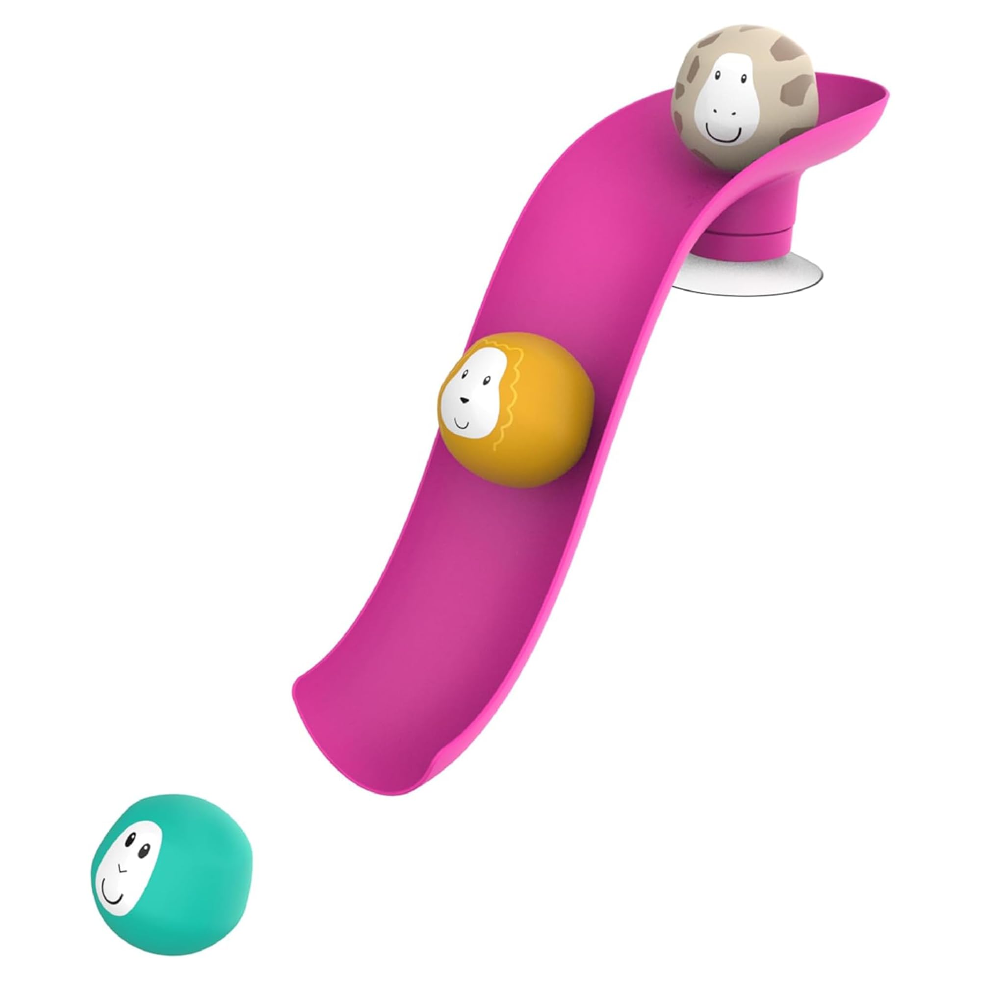 Matchstick Monkey Bathtime Slide Set - Antimicrobial Protection | Easy Grip | Ages 12M+ | Pink