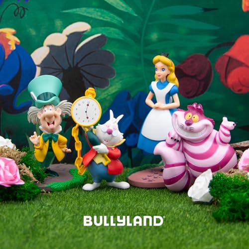 Bullyland Disney Alice in Wonderland Cheshire Cat Figure - Hand-Painted Collectible Toy (7.3 cm)