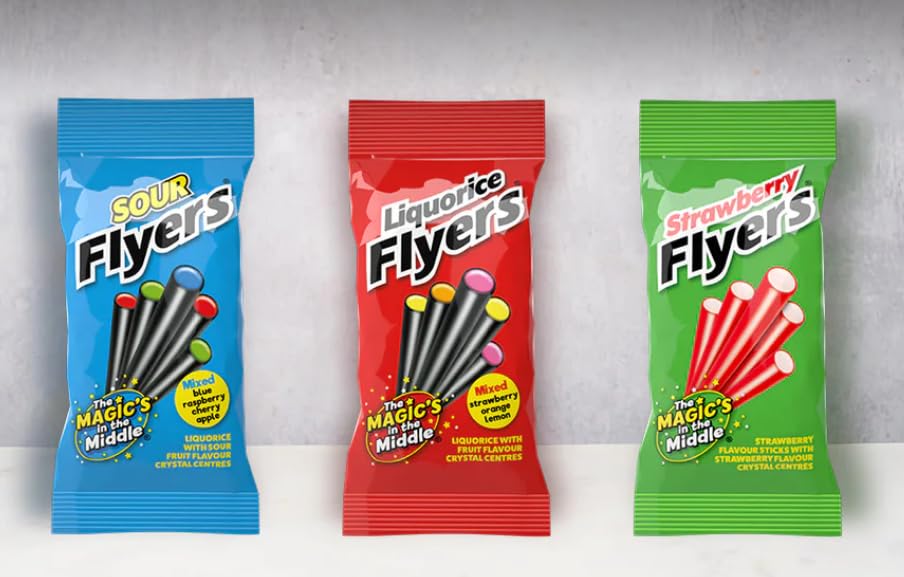 STOCKLEY'S SINCE 1918 Flyers Mixed Flavour Letterbox Pack – 3 x 75g | Original, Cherry & Apple/Raspberry 3
