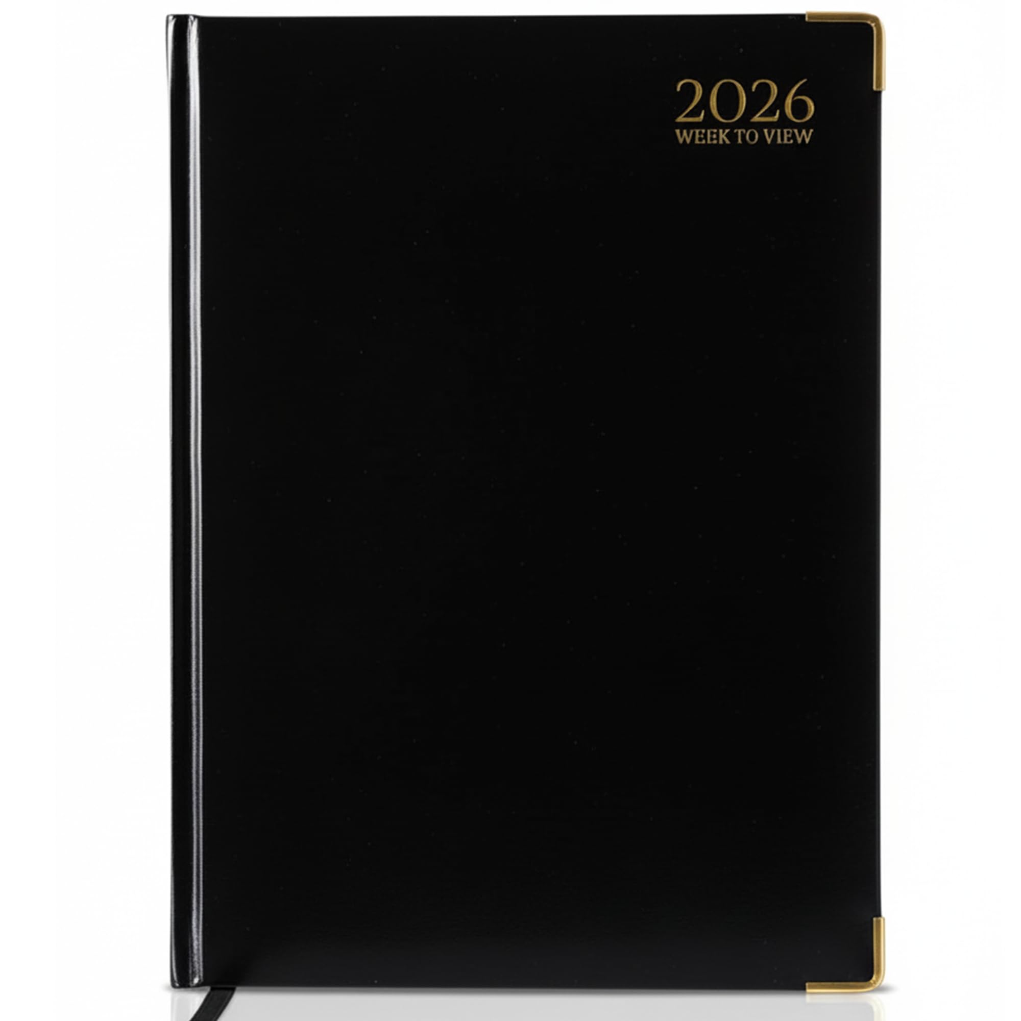 G4GADGET 2026 A5 Week to View Diary Gilt Edges Hardback Black