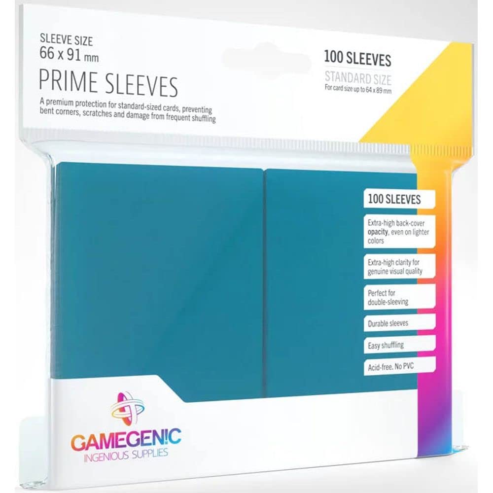 Gamegenic Prime Sleeves - 100-Pack Blue Card Protectors for Trading Card Games 1