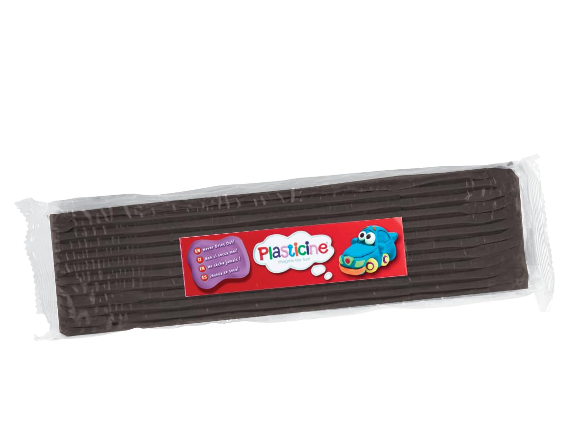 Plasticine Modelling Clay - 400g Black Slab | Non-Hardening & Reusable 1