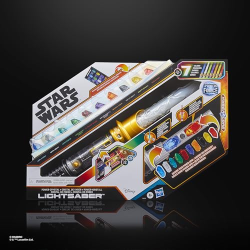 Star Wars Power Crystal Lightsaber - 7 Colors, 10 Swappable Kyber Crystals | Hasbro 16