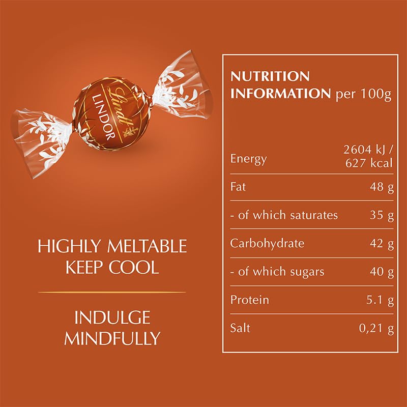 Lindt Lindor Hazelnut Chocolate Truffles Box - Smooth Melting Milk Chocolate Balls | 200g 7