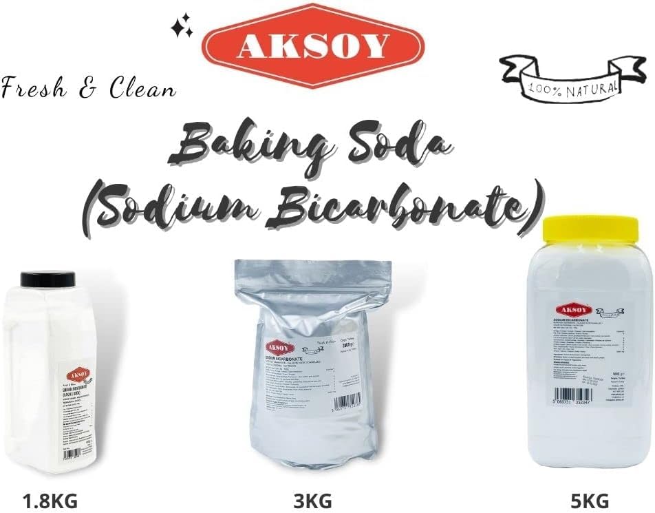 AKSOY Pure Bicarbonate of Soda - 1KG Food Grade Sodium Bicarbonate Powder | Aluminum-Free 6