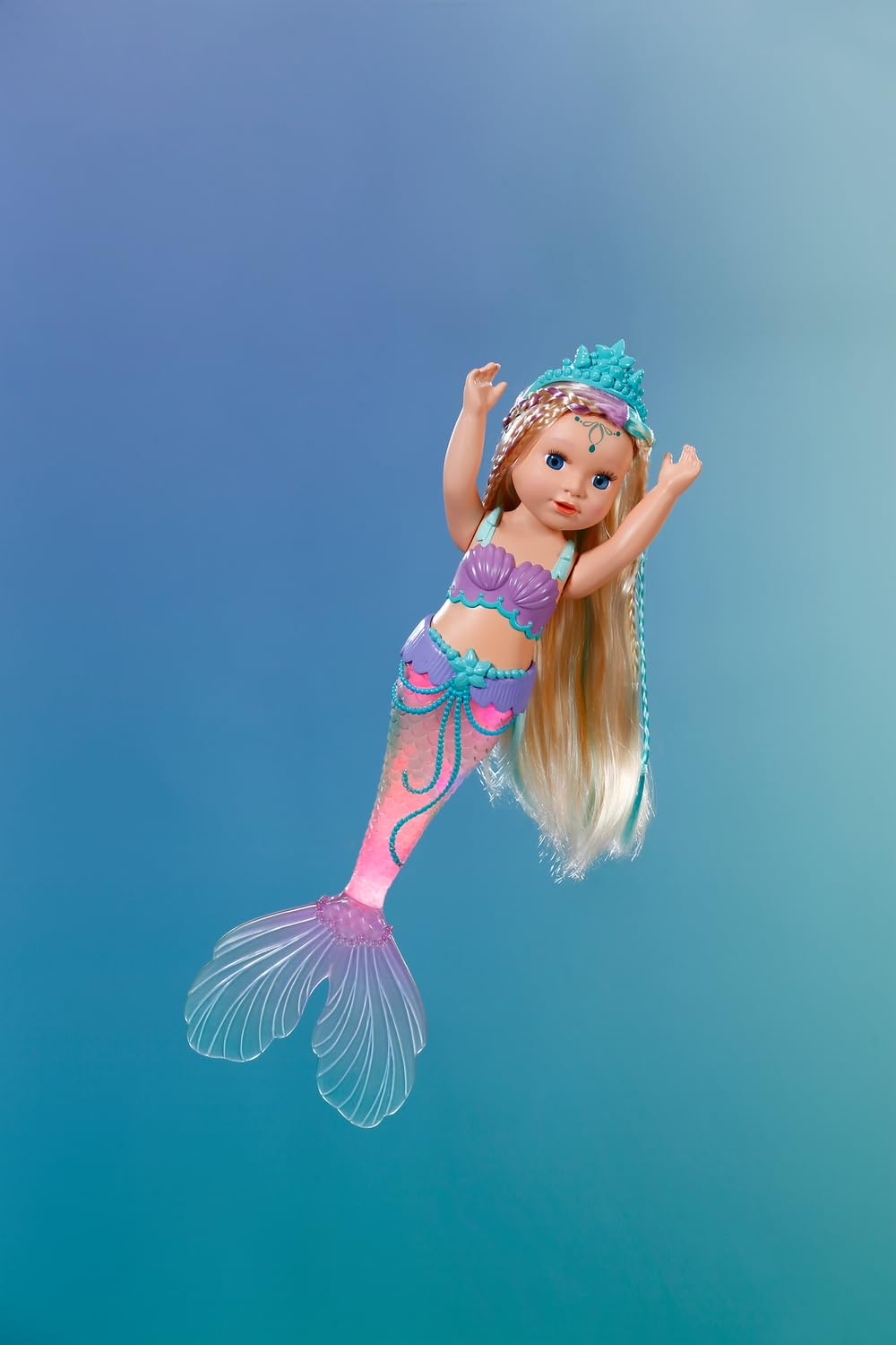 BABY born Mermaid - 43cm Color-Changing Light-Up Tail Doll for Ages 3+ 5