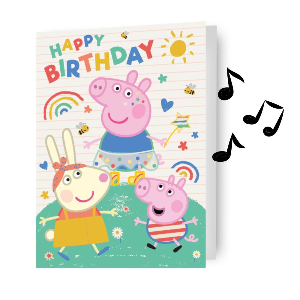 Danilo Promotions LTD Peppa Pig Musical Birthday Card | Sound Feature | Mixed Color
