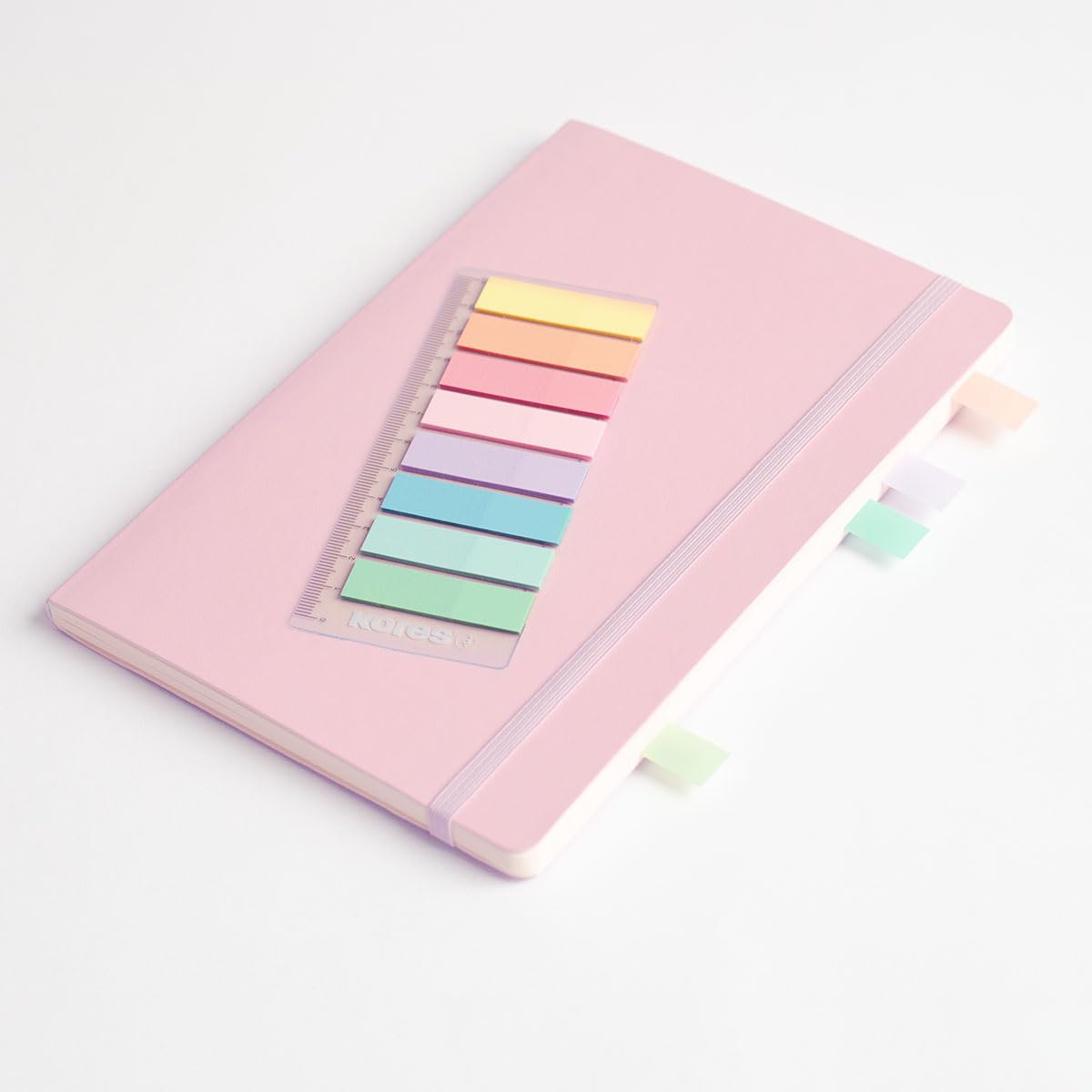 Kores Pastel Film Index Tabs with Integrated 12cm Ruler | 200 Writable Self-Adhesive Flags 2