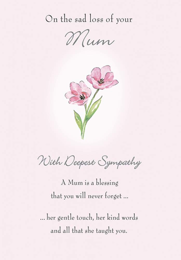 Piccadilly Greetings Sympathy Mum Traditional Occasion Card | Pink Tulips Design | 7 x 5 Inches 1