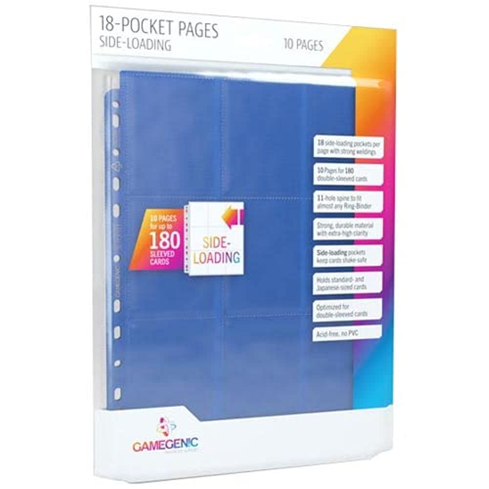 Gamegenic Sideloading 18-Pocket Pages Pack of 10 - Blue 1