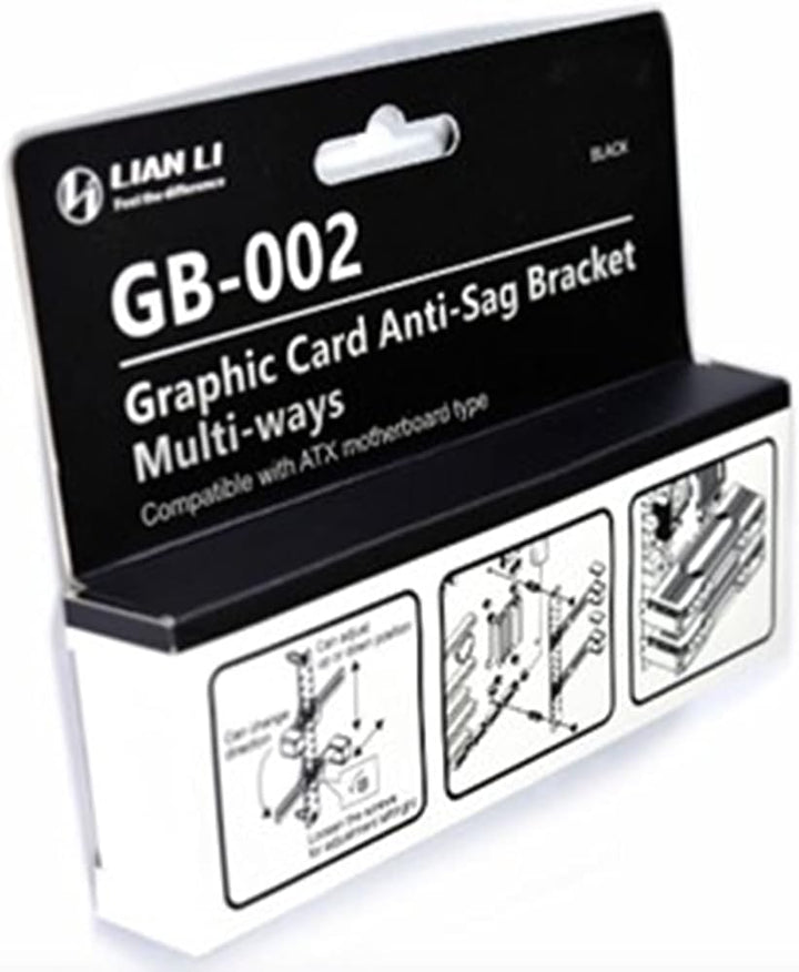 Lian-Li GB-002 GPU Support Bracket - Black, Compact, and Durable Graphics Card Holder for PC Builds