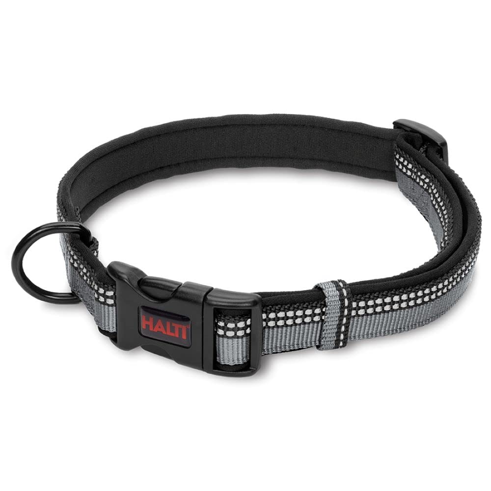 Halti Basic Collar - Large Size, Black | Durable Nylon & Neoprene Lining | Reflective Strip