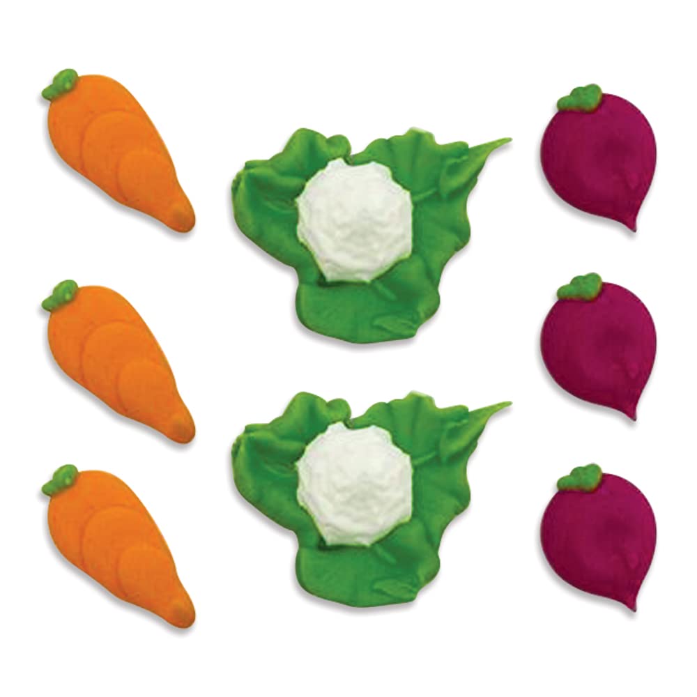 Anniversary House Hand-made Vegetable Patch Edible Sugarcraft Cake Toppers | 8 Pack | 2-3cm