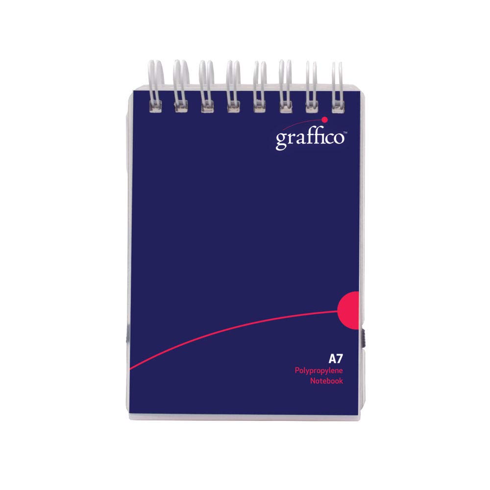 GRAFFICO A7 Twin Wire Notebook - 140 Pages, 90gsm Feint Ruled | Lies Flat