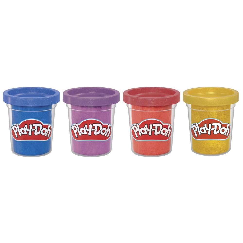 Play-Doh 4-Pack Shimmer Metallic Compound - Sparkly Modeling Clay for Kids 2+