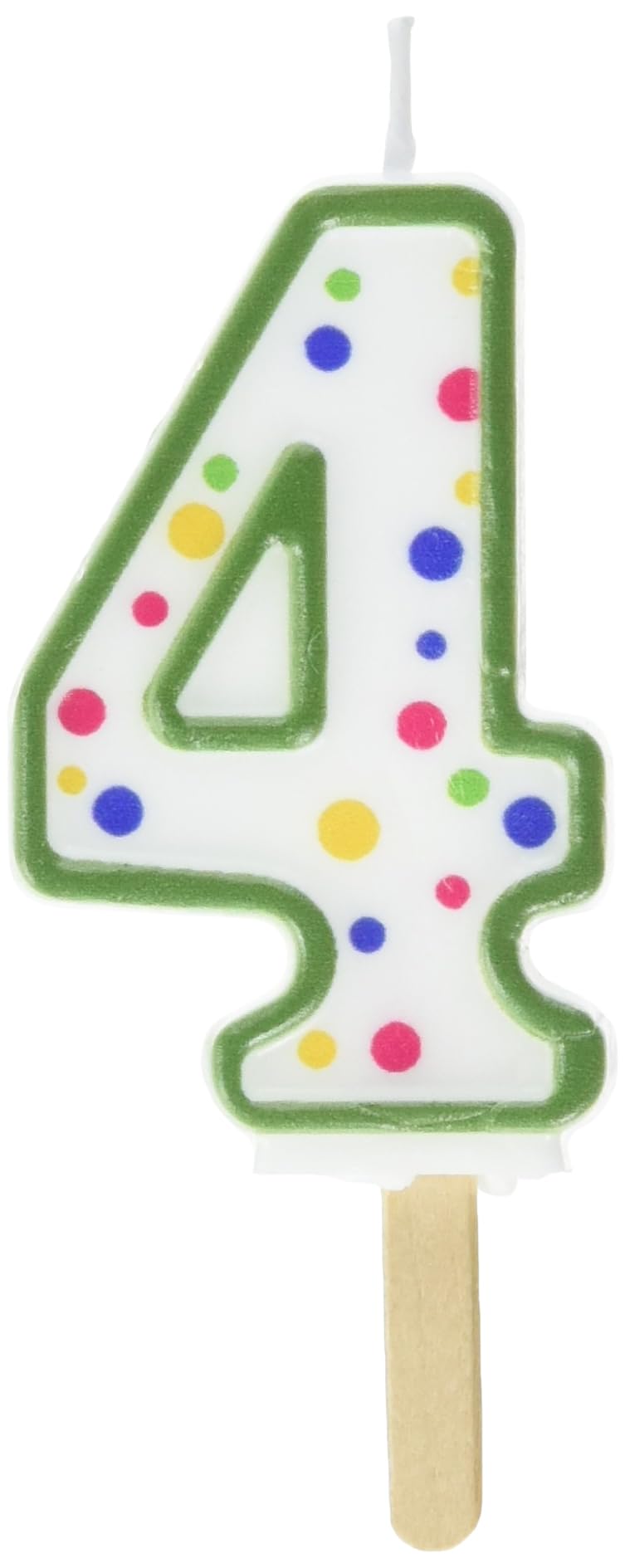 PME Green Number 4 Candle - Large Size 6.3cm | Polka Dot Pattern | Non-Toxic Wax