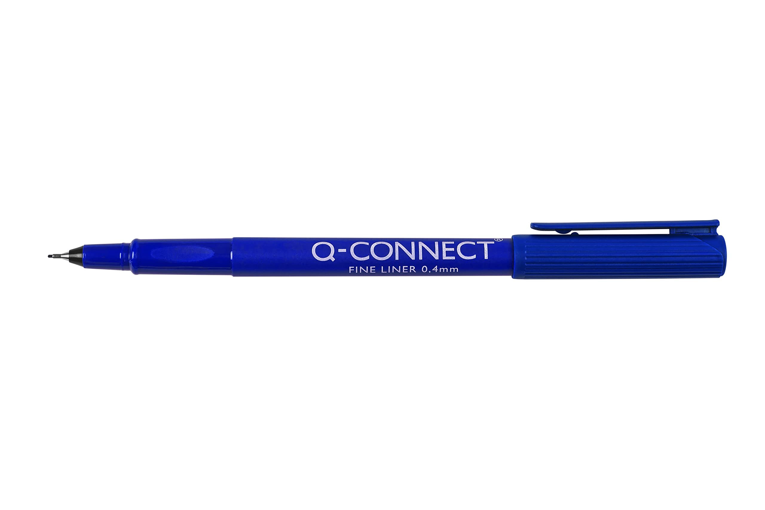 Q-Connect Blue 0.4mm Fineliner Pen - Precise Line Width for Writing & Stenciling | Pack of 10