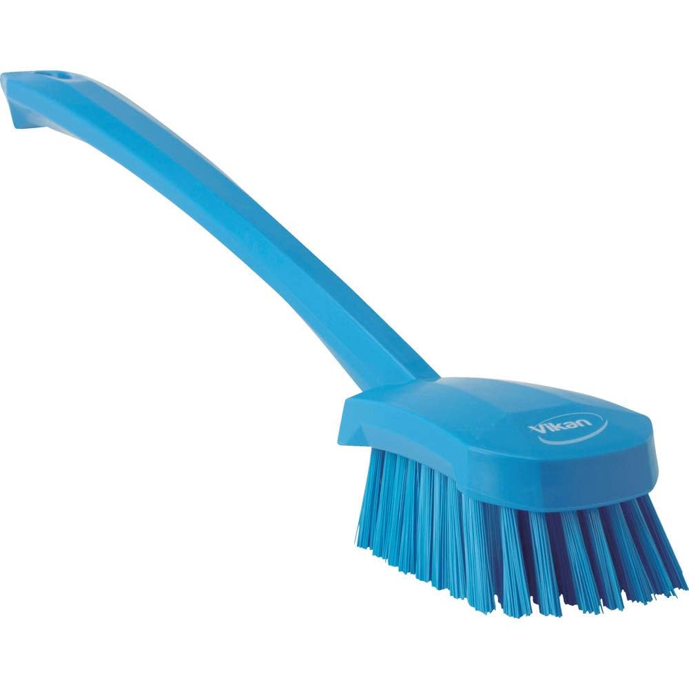 Vikan Hand-Held Hand Brush 41863 - Stiff Angled Bristles for Deep Cleaning | Blue Polypropylene 1