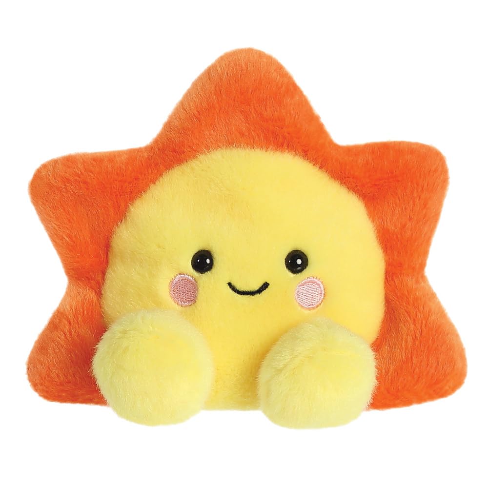 AURORA Palm Pals Rae Sun Soft Toy - 5 Inch, Yellow & Orange, Suitable from Birth 1