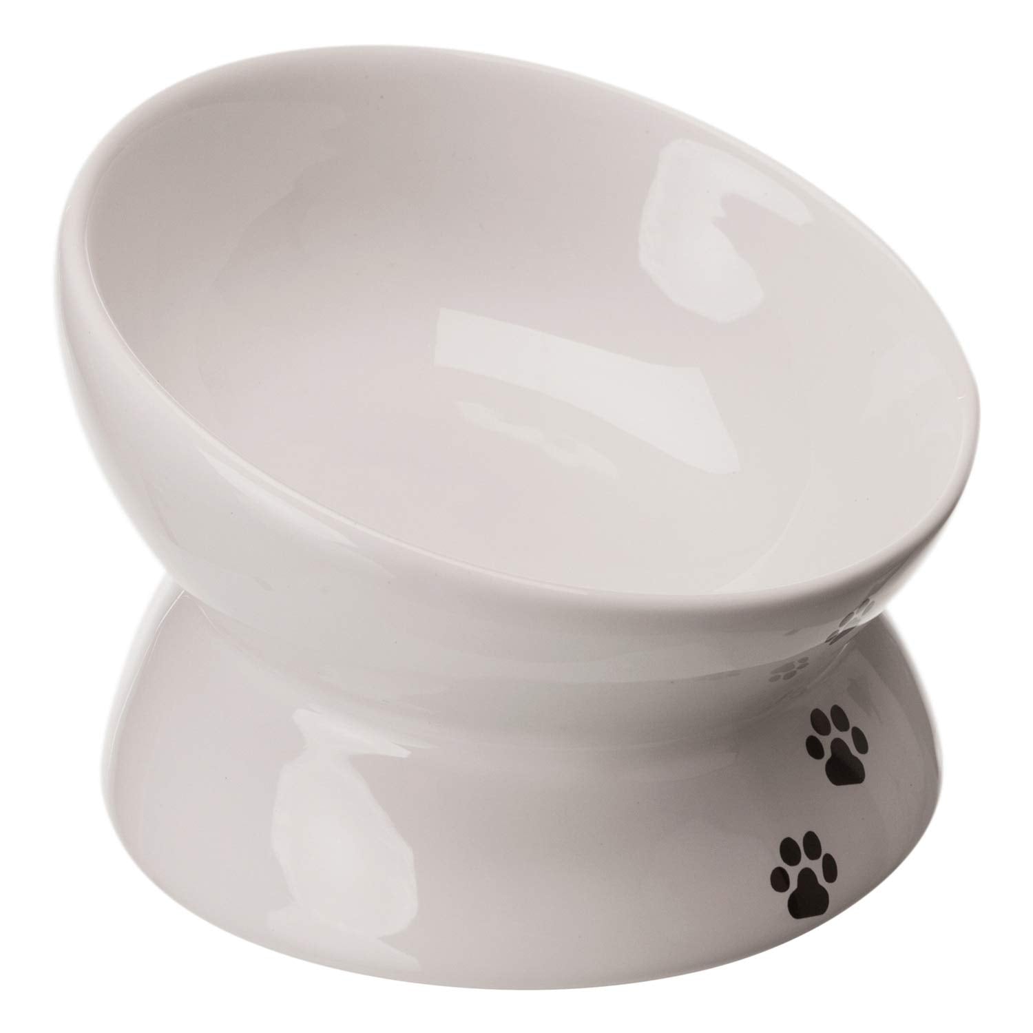 TRIXIE Ceramic Cat Feeder - Raised Ergonomic Design | White | 350g