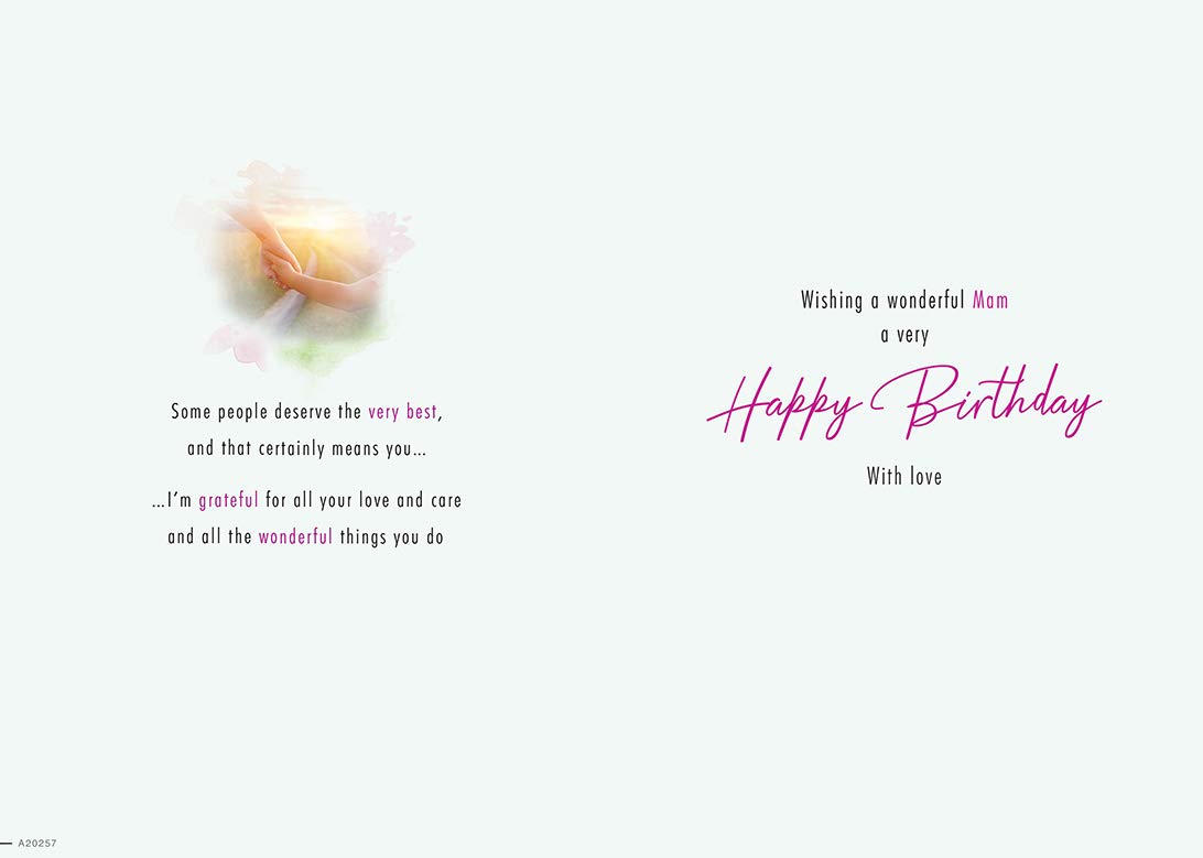 Piccadilly Greetings Traditional Birthday Card for Mam - 9 x 6 Inches | White 2