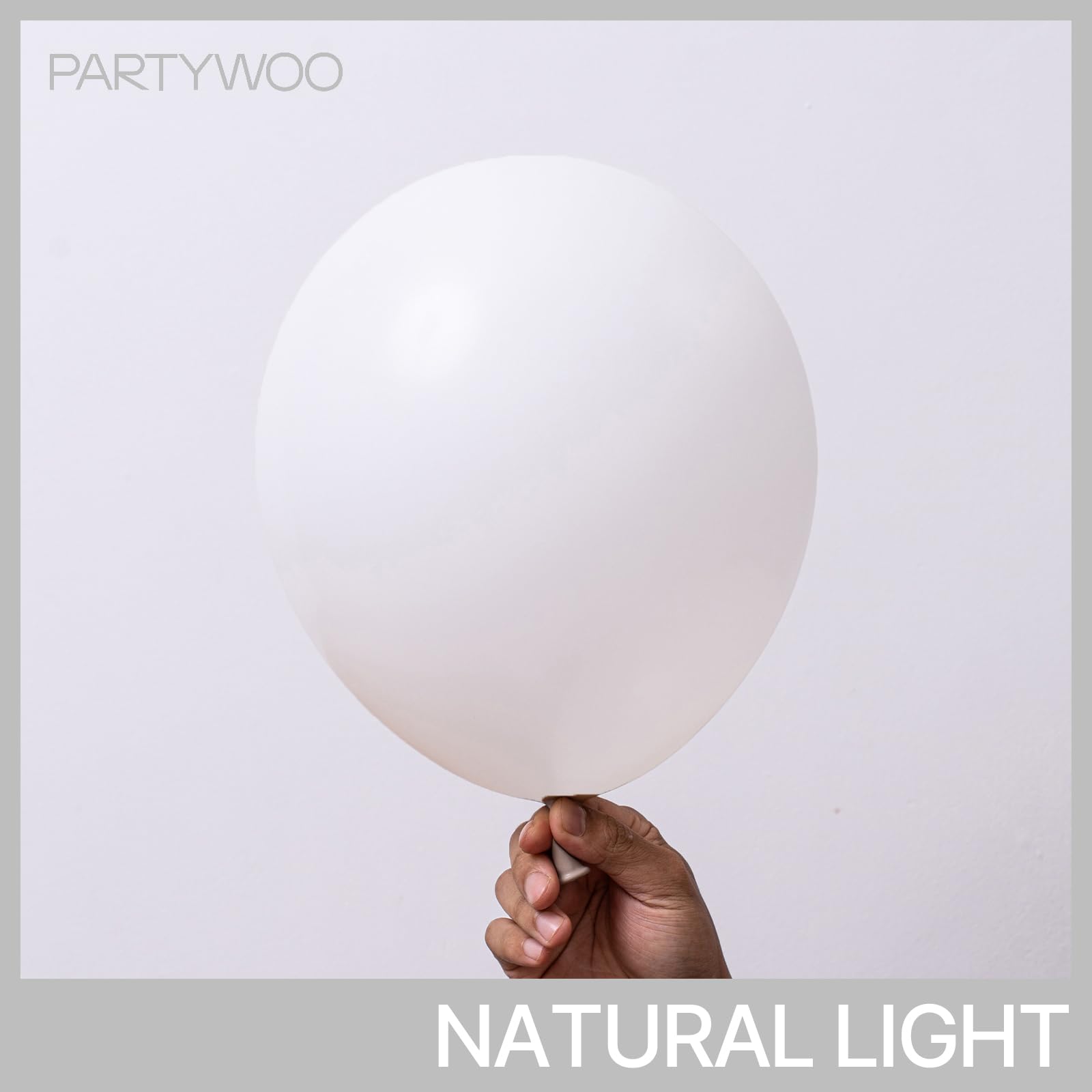 PartyWoo White Balloons 102 pcs - 18, 12, 10, 5 Inch Latex Balloon Set for Party Decorations