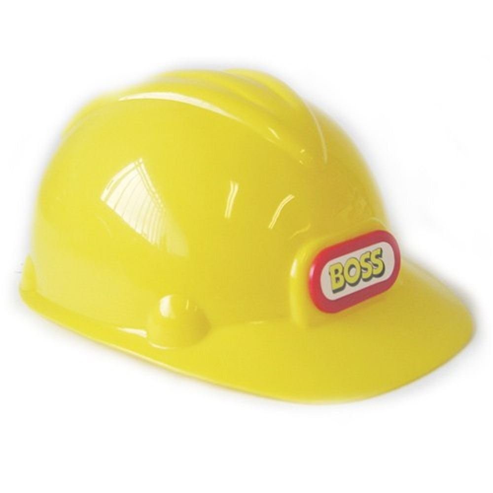 Peterkin Boss Construction Helmet - Yellow Kids Hard-Hat for Pretend Play | Adjustable Fit