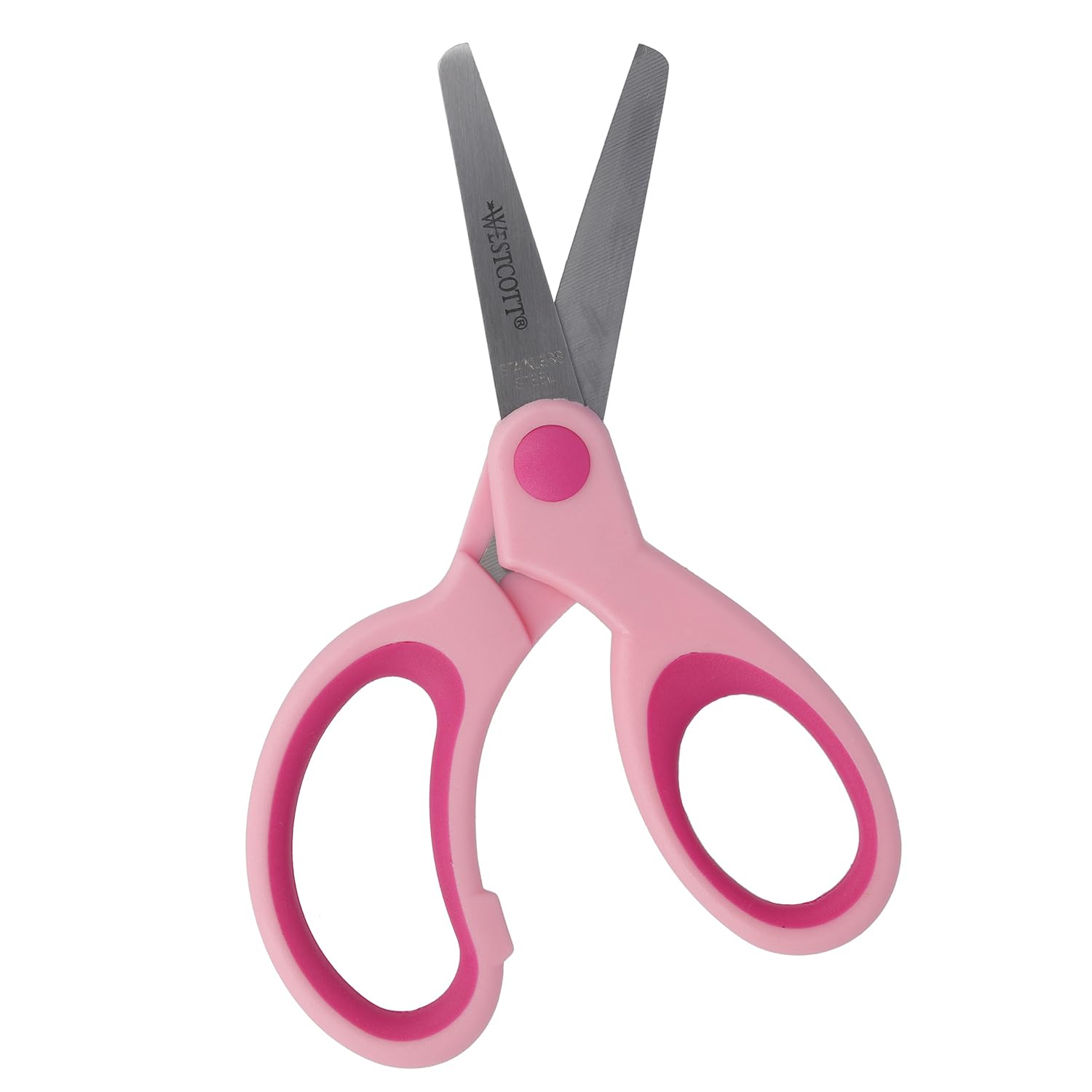 Westcott Softgrip Children's Scissors - Pink Right-Handed | 13 cm (5") | Rounded Tip for Safety 2