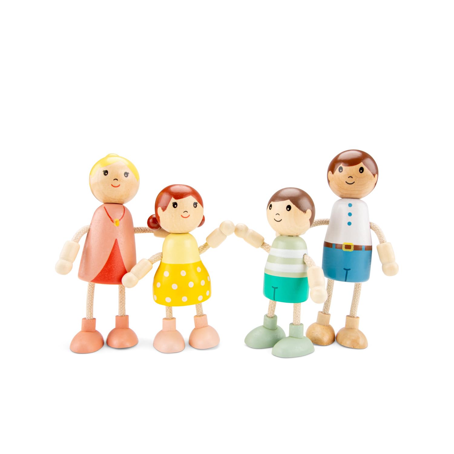 Woet Wooden Doll House Family Set - FSC-wood, 1:12 Scale, 4 Pieces | Ages 3-8