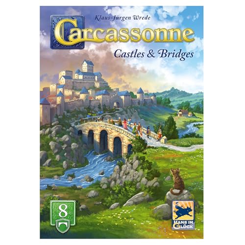 Hans im Glück Carcassonne: Castles & Bridges Expansion 8 Refresh | Strategy Board Game | 5 Players | 45 Min