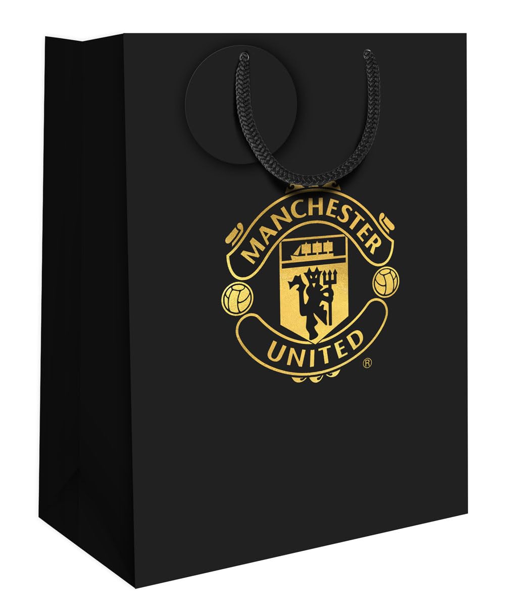 Danilo Promotions Ltd MANCHESTER UNITED FC Gift Bag - Football Theme | Medium Size | Fabric