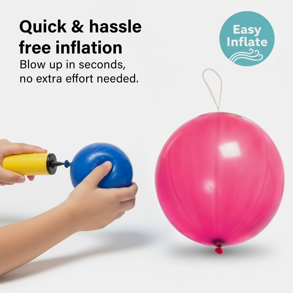 Vivo Technologies 25 Pack Large Punch Balloons – Thick & Strong Elastic Latex for Kids 4