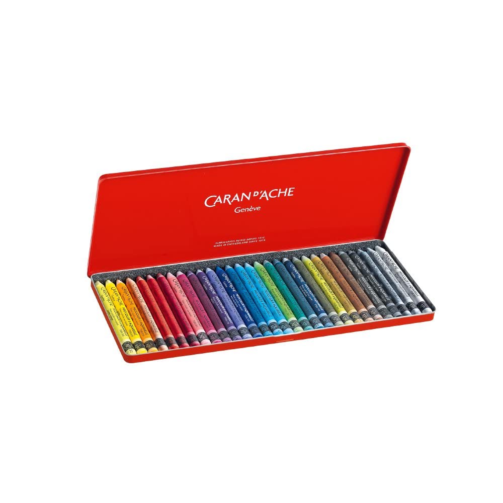 Caran d'Ache NeoColor II Water Soluble Wax Pastel Set - 30 Multi-Colour Sticks | Dry or Wet Use 2
