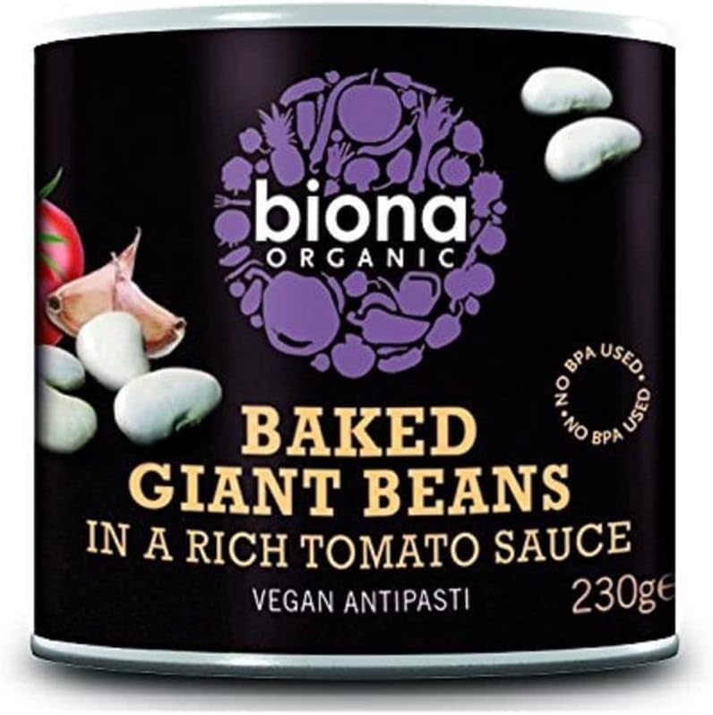 Biona Organic Vegan Giant Beans in Rich Tomato Sauce 230g (Pack of 6)