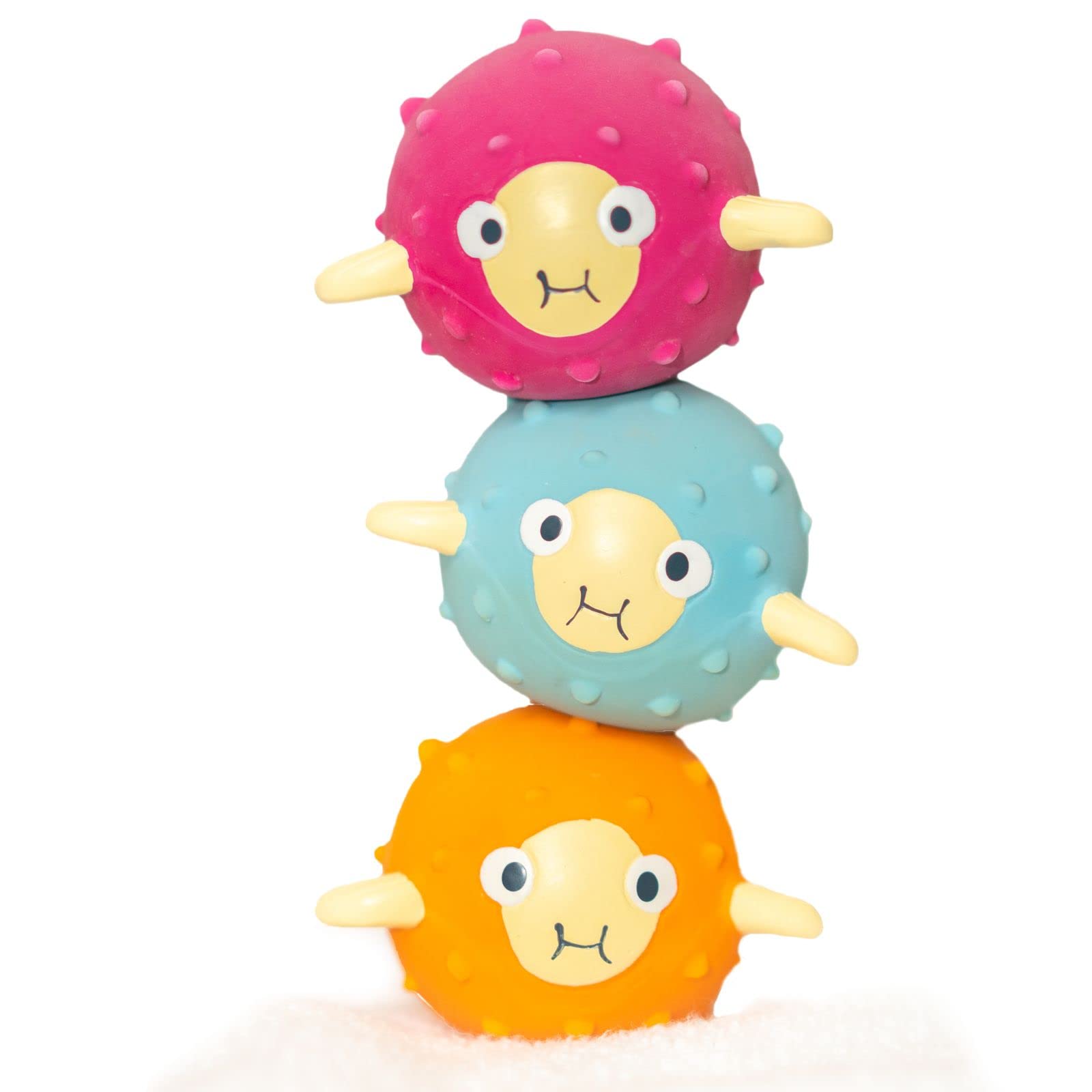 Splash About Pufferfish Sensory Bath Toys - Pack of 3, Latex Rubber Floating Toys for Babies 10 Months+ 1