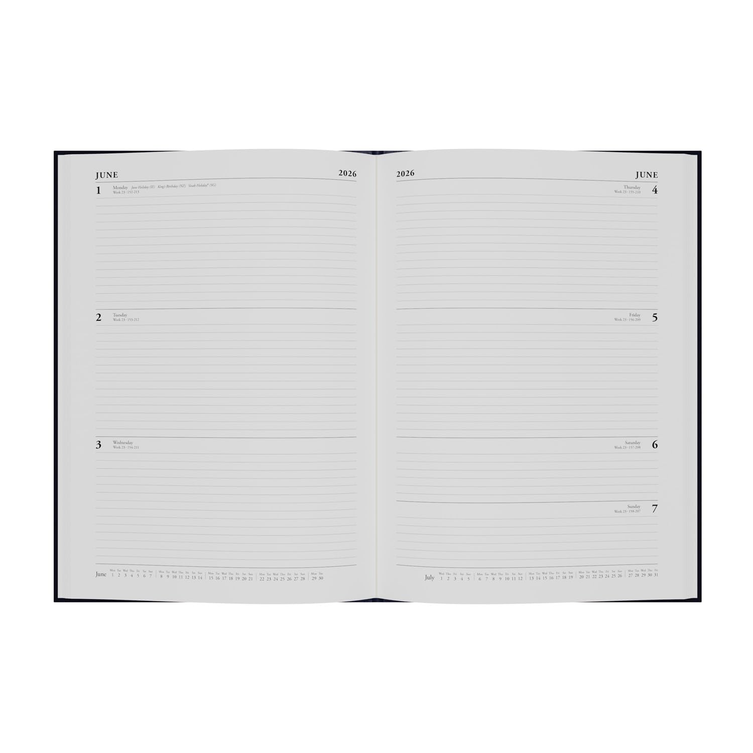 Collins Essential 2026 12 Month Desk Calendar Planner | A4 Week-To-View | Black