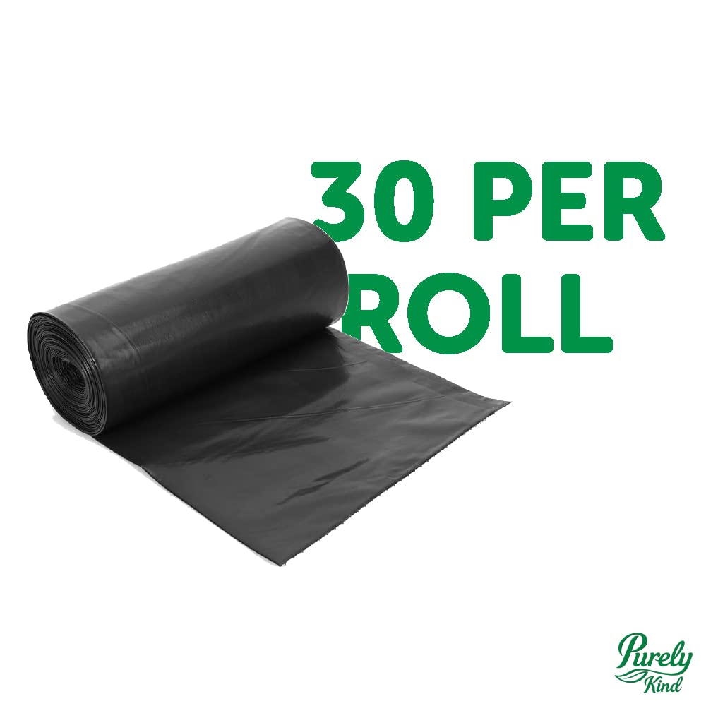 Blake & White Purely Kind Heavy Duty Black Sacks - 50L Capacity | 30 Count Roll | Recyclable Plastic