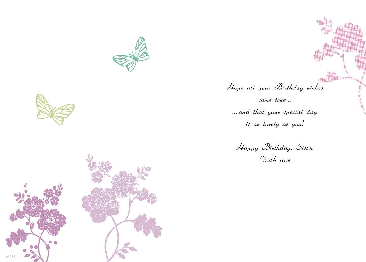 Piccadilly Greetings Traditional Birthday Card Sister | 9 x 6 Inches | Multi-coloured 2