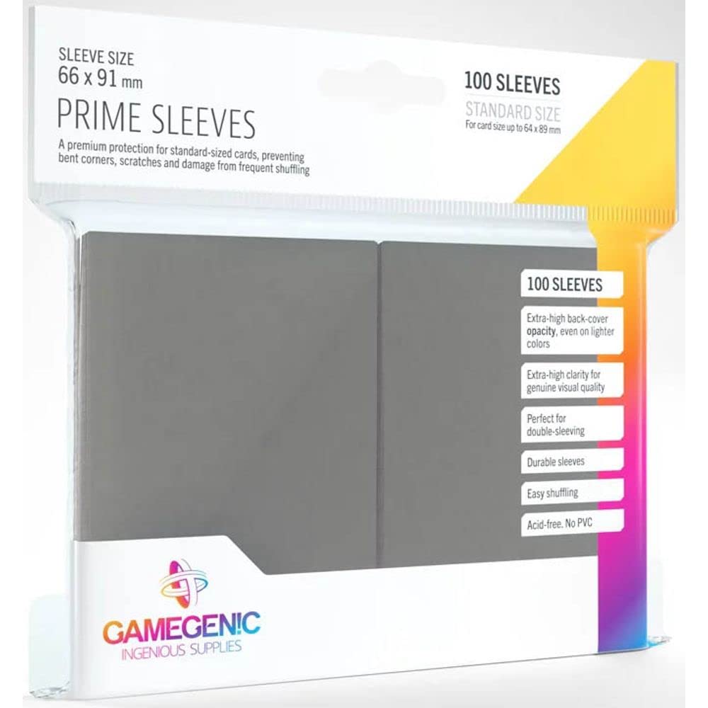 Gamegenic Prime Sleeves - 100-Pack Matte Grey Trading Card Protection 1
