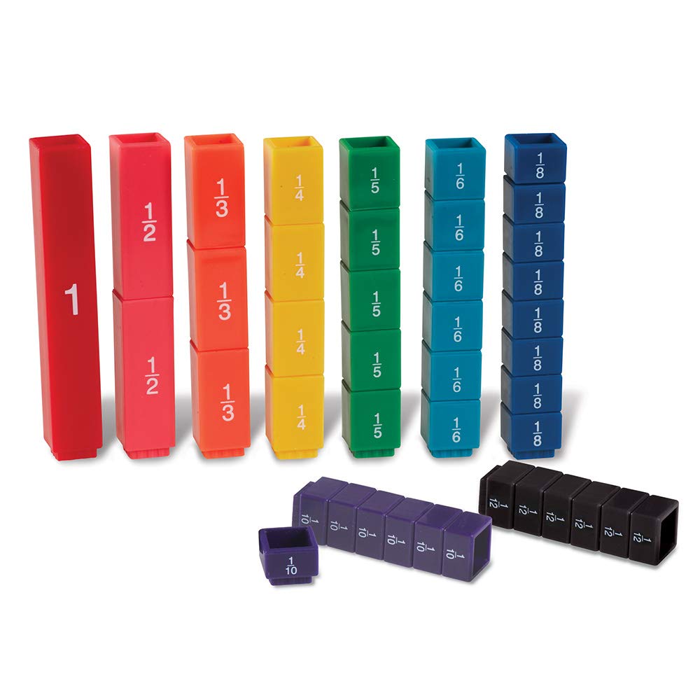 Learning Resources Fraction Tower Cubes - Colour-Coded, Interlocking Math Manipulatives | Ages 6-10 5