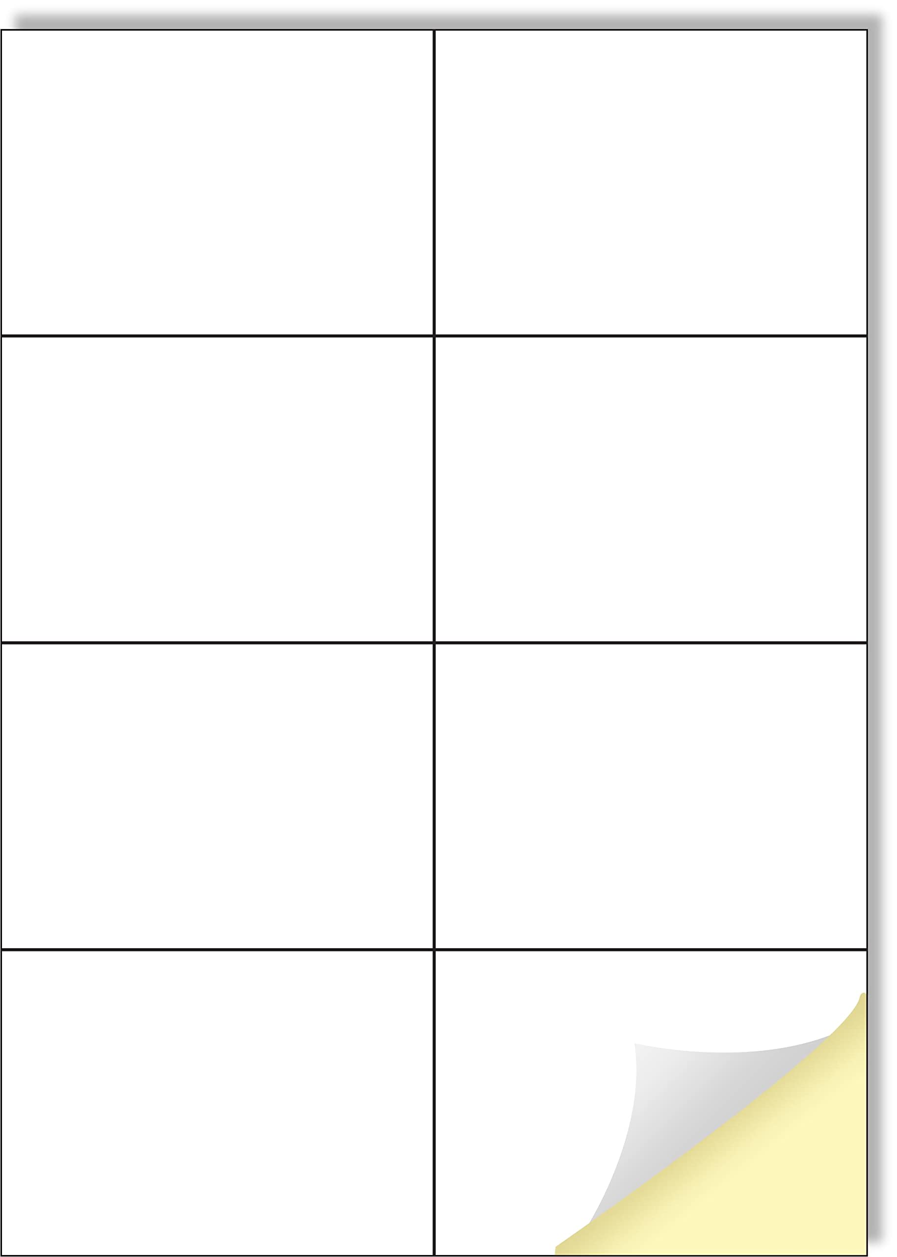 Creavvee Printable White Sticker Paper Labels - 8 Labels/Sheet, 25 A4 Sheets, 200 Labels Total | Model 2014