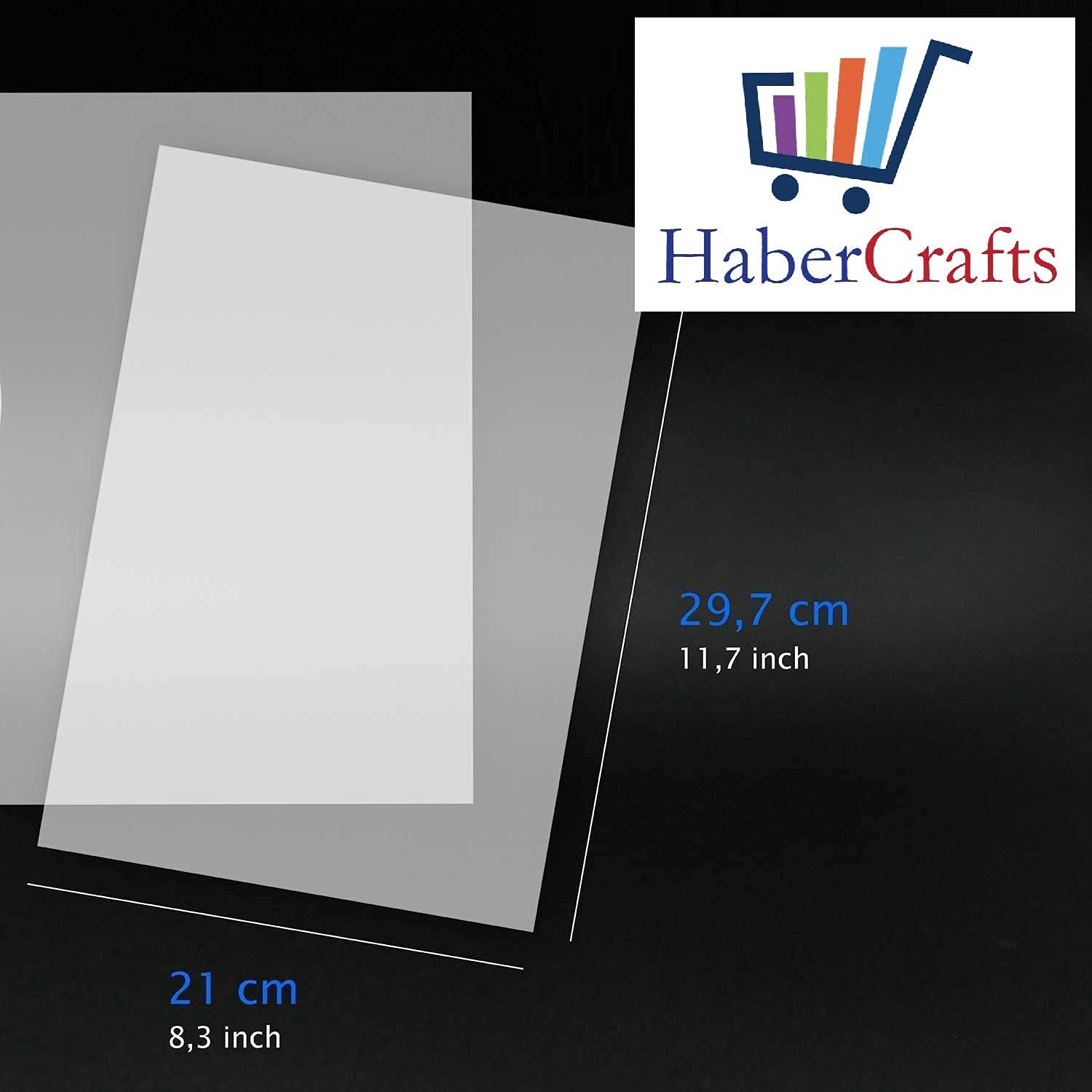 Habercrafts Universal Laser Transparency Film - A4 Clear OHP Sheets | 120gsm | 10 Sheets 4