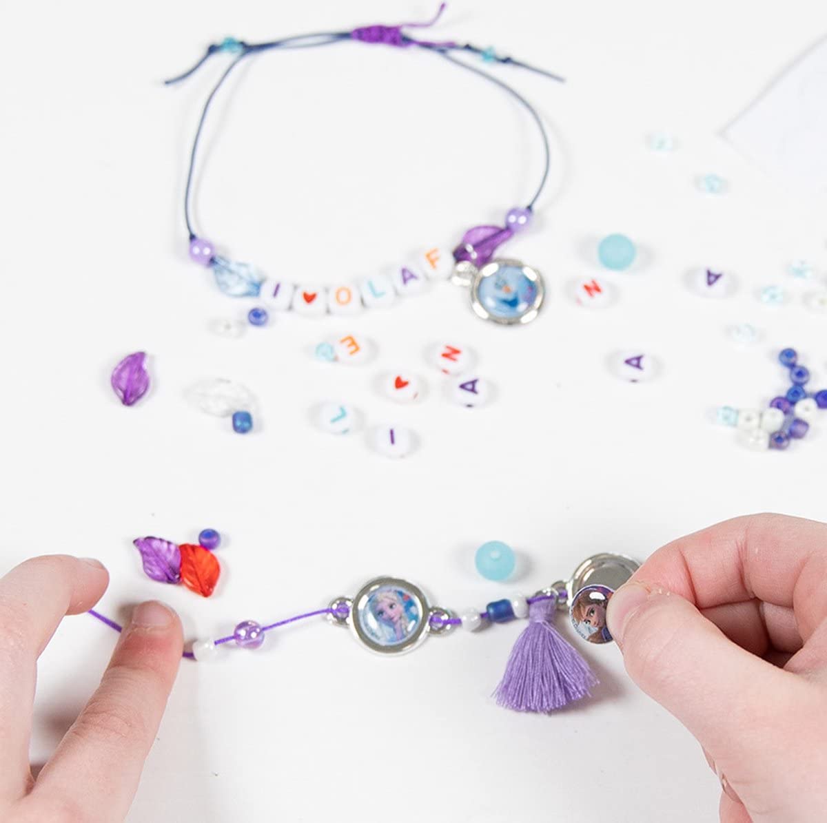 Totum Frozen Letter Bracelet Making Kit - Anna, Elsa & Olaf Motifs | Ages 4+ 5