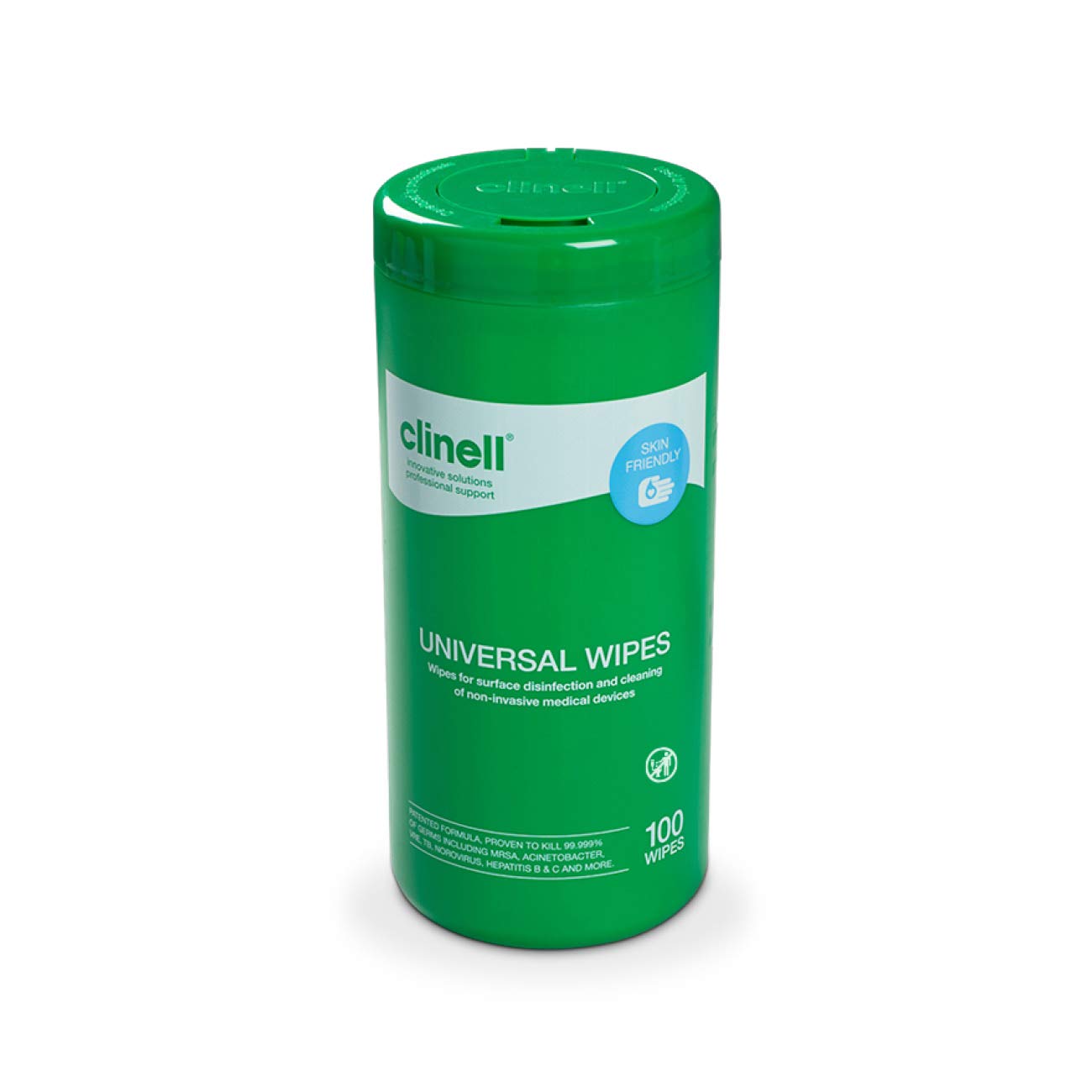 Clinell Universal Cleaning and Disinfectant Wipes for Surfaces - Tub of 100 1