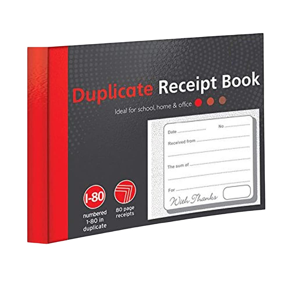 1ABOVE Duplicate Receipt Book - 80 Numbered Pages | Half Size (5"x4") | Duplicate Copy Record Keeping