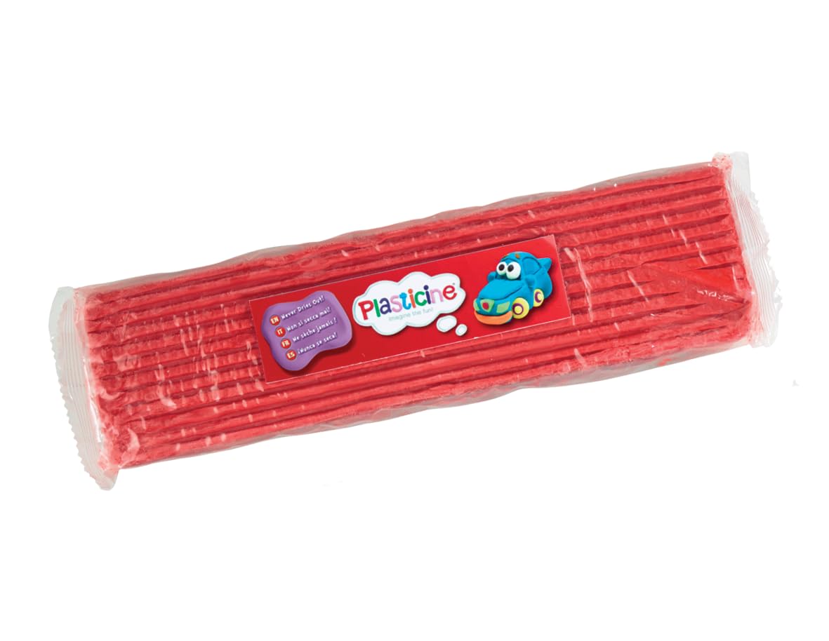 Plasticine Modelling Clay - Non-Hardening Reusable Slab 400g Light Red | Adult Age Range