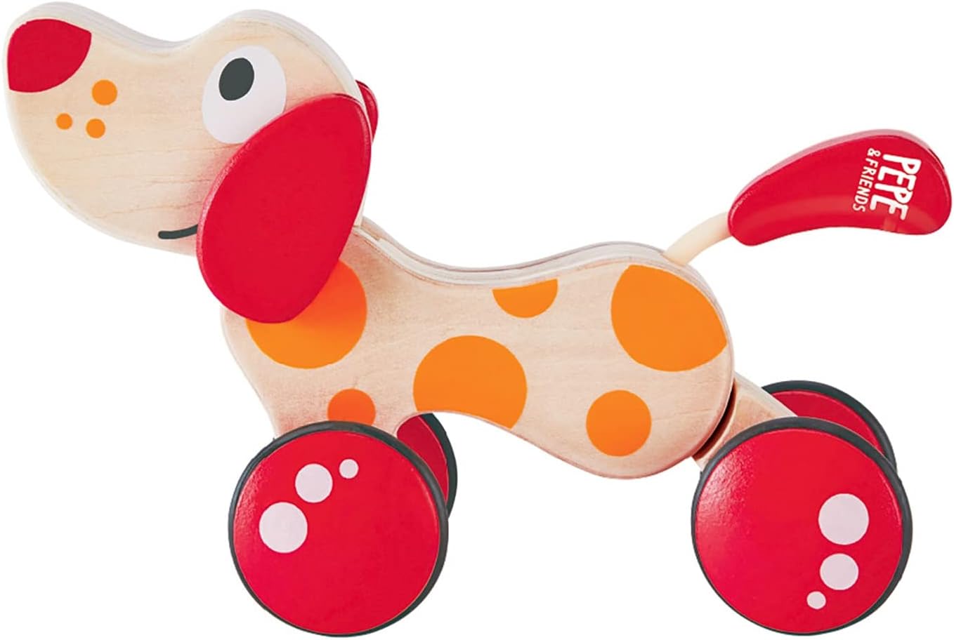 Hape Pepe Pull Along Dog - Wooden Walk-Along Toy for Toddlers 12 Months+ 1