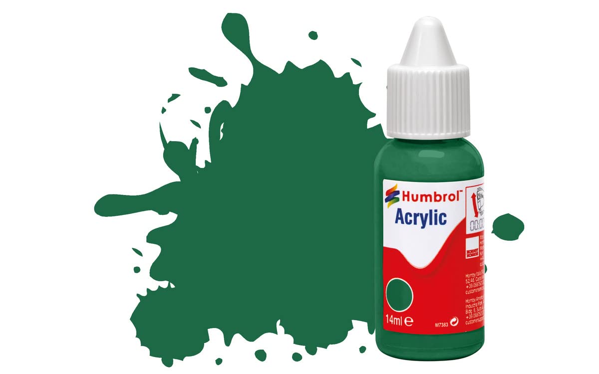 Humbrol No. 30 Dark Green Matt Acrylic Paint - 14ml | Fast-Drying | For Plastic, Metal, Wood, Glass