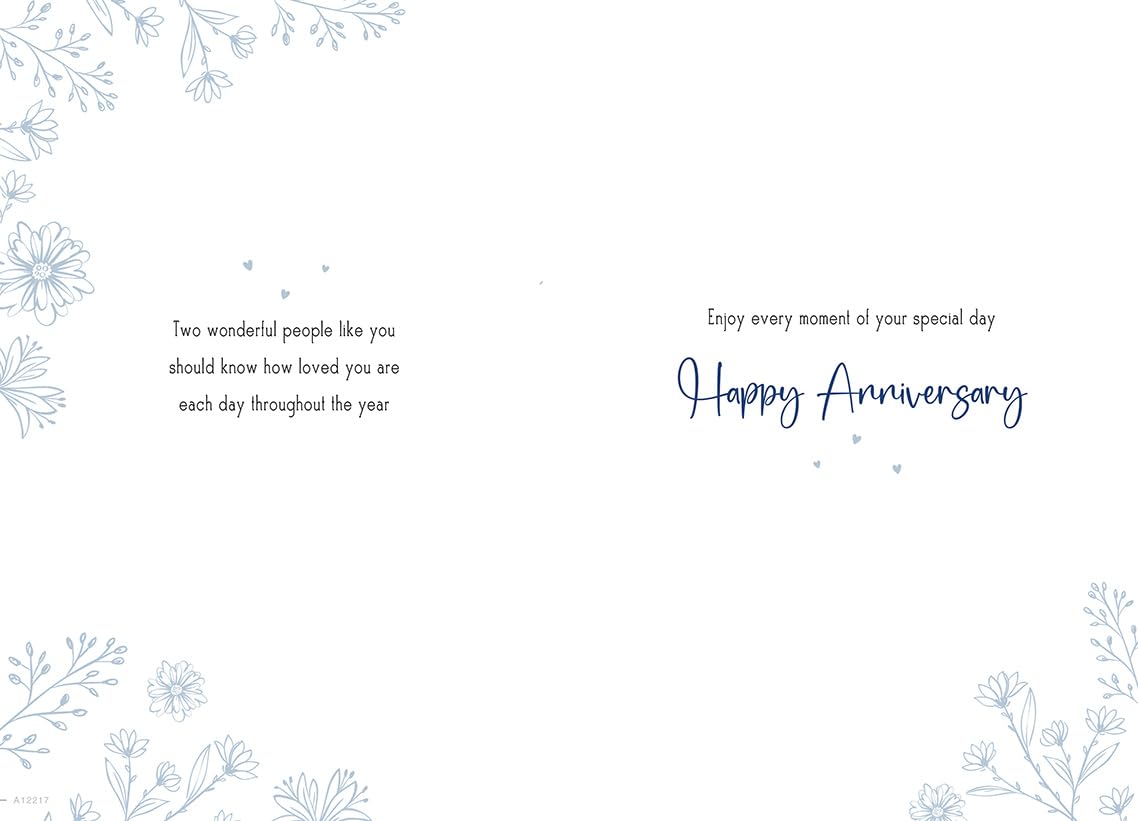Piccadilly Greetings Anniversary Card for Daughter & Son-in-Law | 9 x 6 Inches | Blue 2