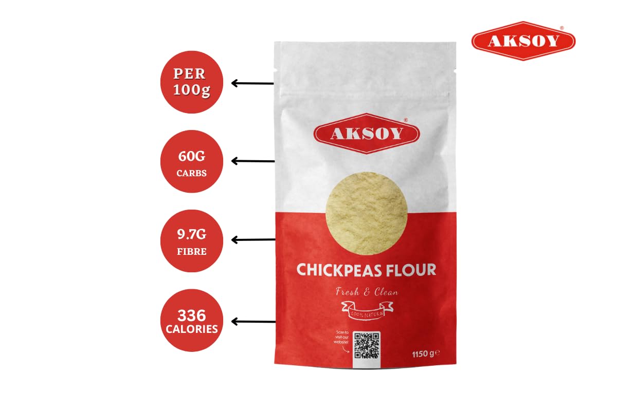 AKSOY Chickpeas Flour - Natural & Nutritious Garbanzo Bean Flour | 1.15 kg 8